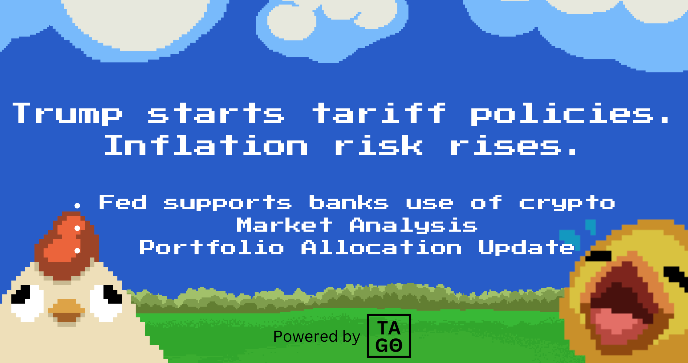 Trump starts tariff policies.  Inflation risk rises.