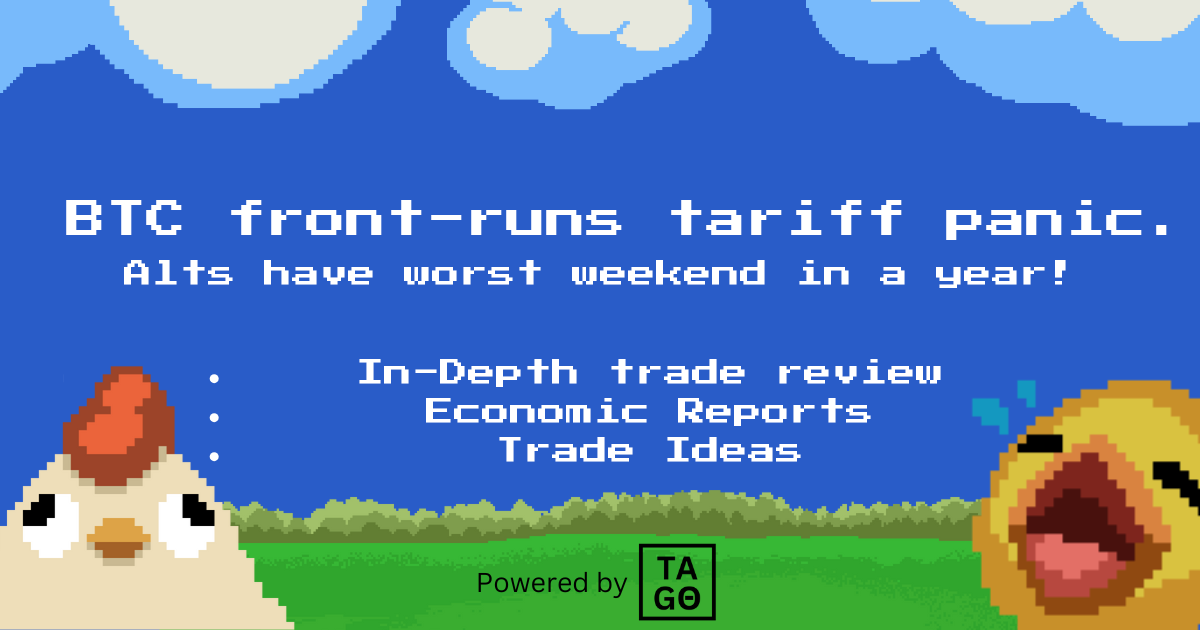 BTC front-runs tariff panic. Alts have worst weekend in a year!