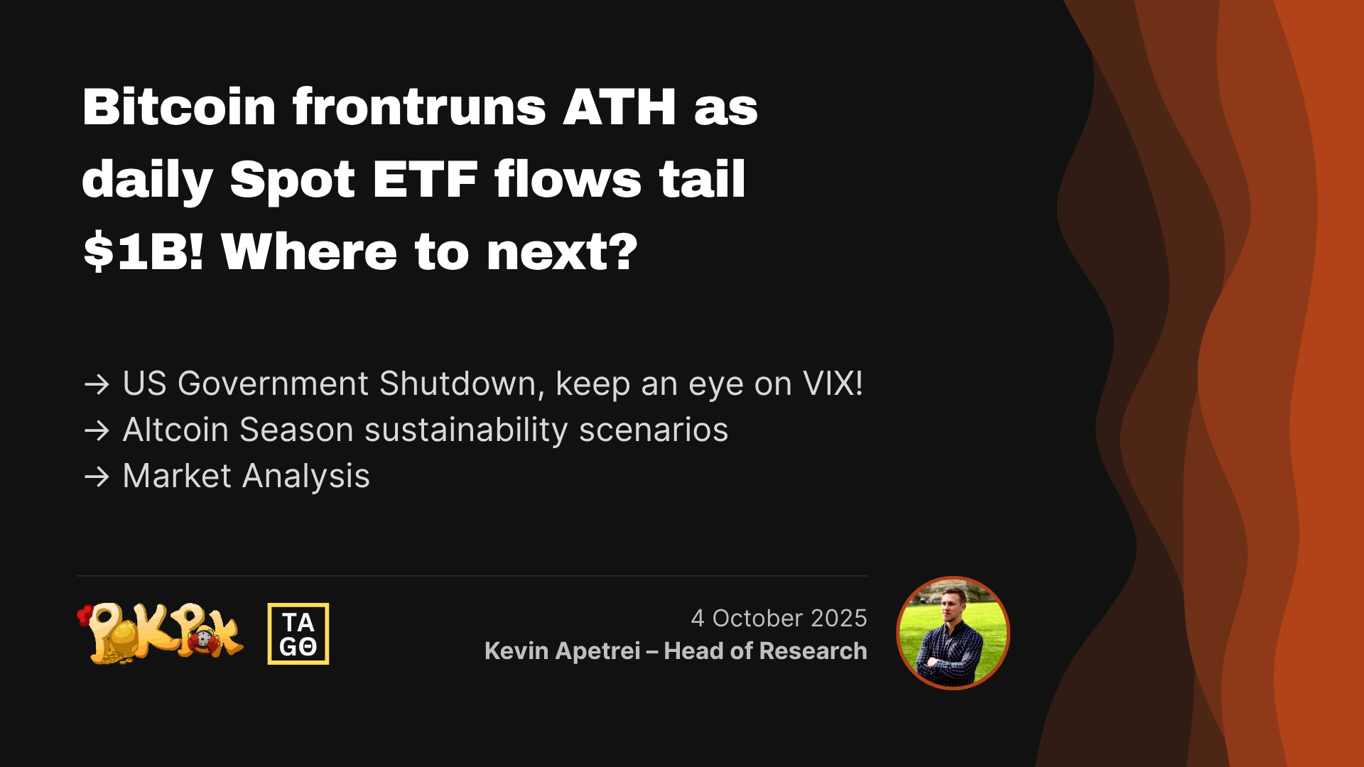 Bitcoin frontruns ATH as daily Spot ETF flows tail $1B! Where to next?
