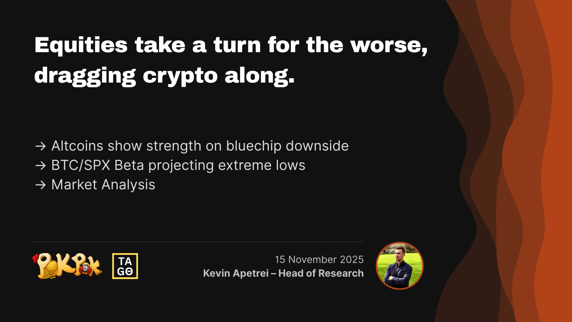 Equities take a turn for the worse, dragging crypto along.