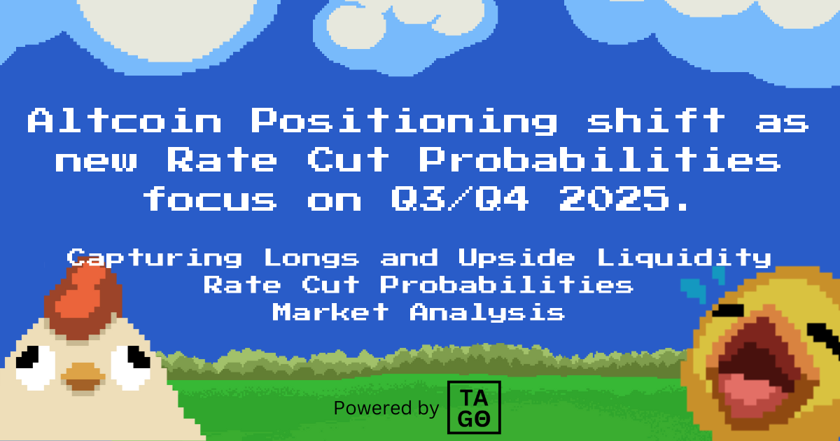 Altcoin Positioning shift as new Rate Cut Probabilities focus on Q3/Q4 2025.
